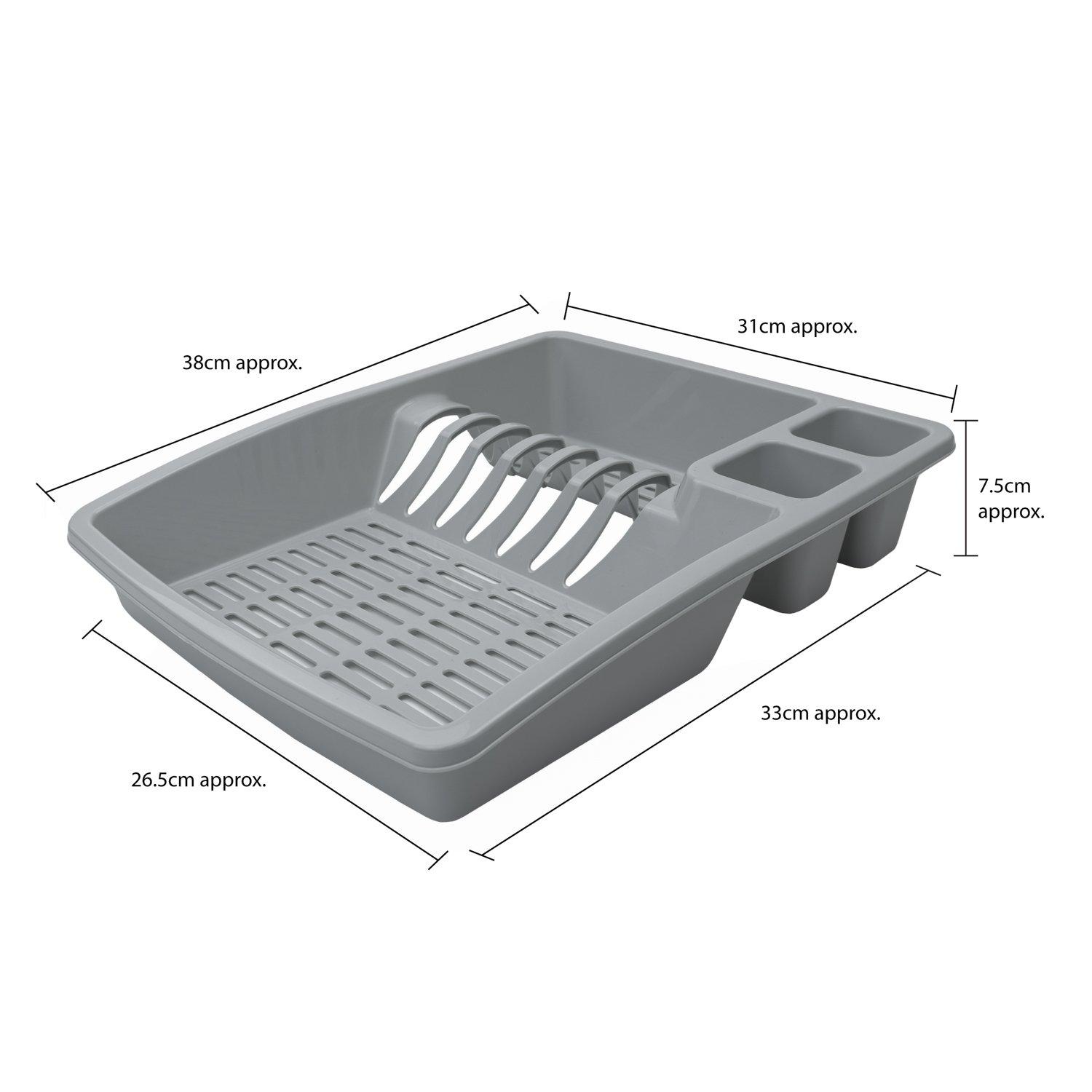 Grey - JVL - JVL Plastic Dish Drainer Washing Up Bowl and Soap - 7