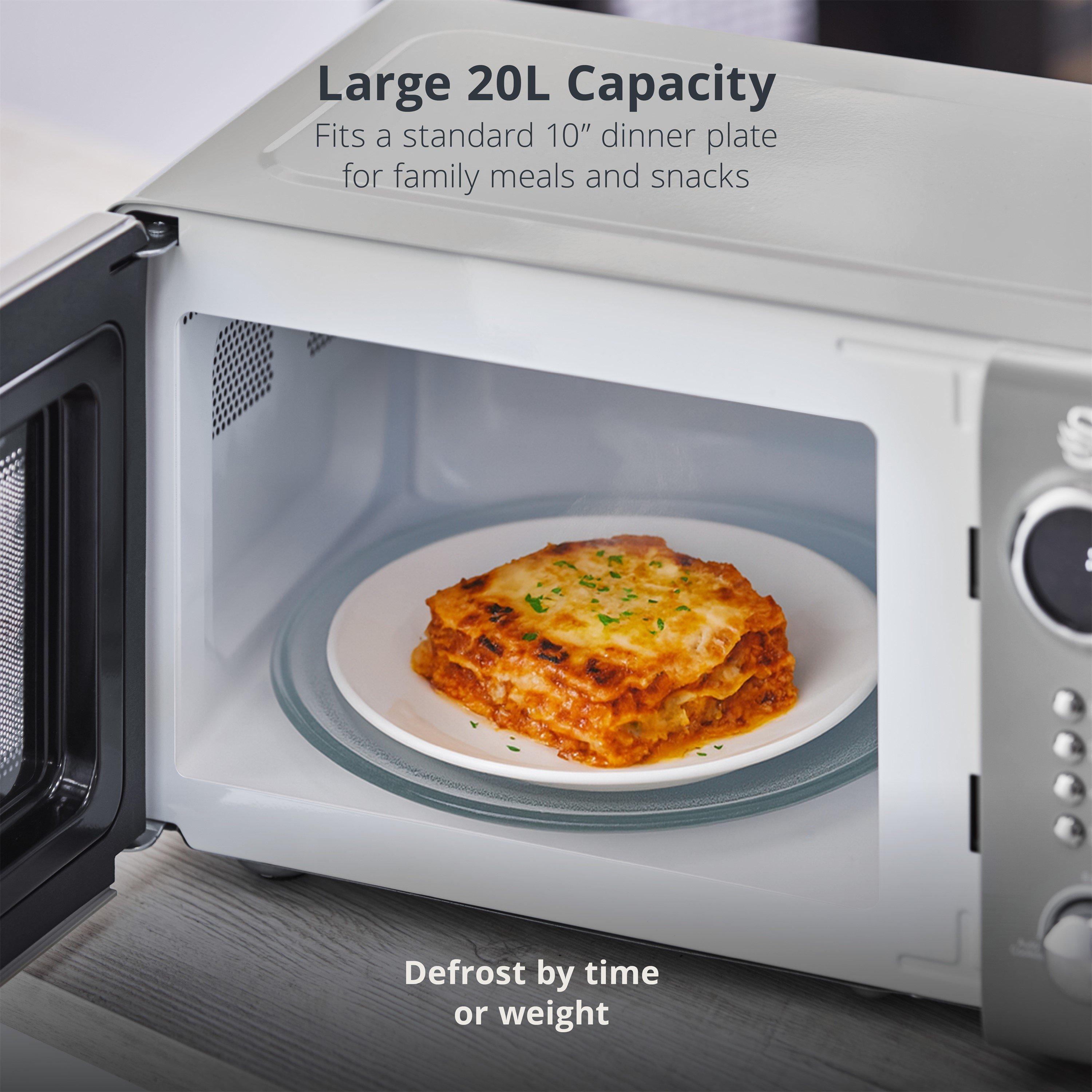 Grey - Swan - Retro Revive 20L 800W Microwave Grey with Chrome T - 3