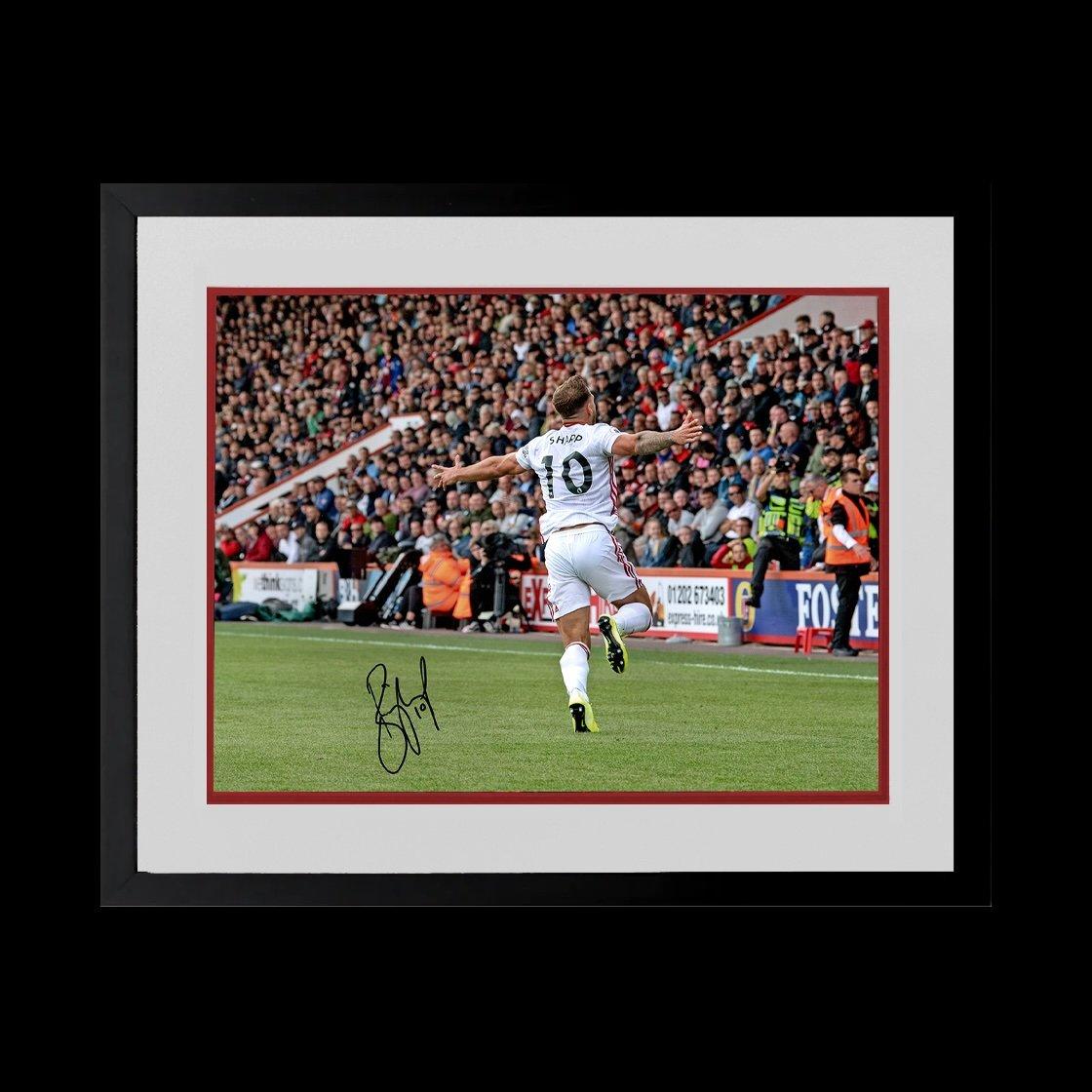 The Fan Cave  Billy Sharp Signed Sheffield Utd 16X12 Image Delux - Red - 550x450mm