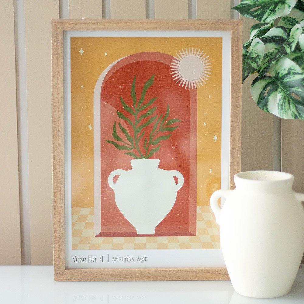 Cream - Something Different - Vase No.4 Framed Wall Art Print - 1