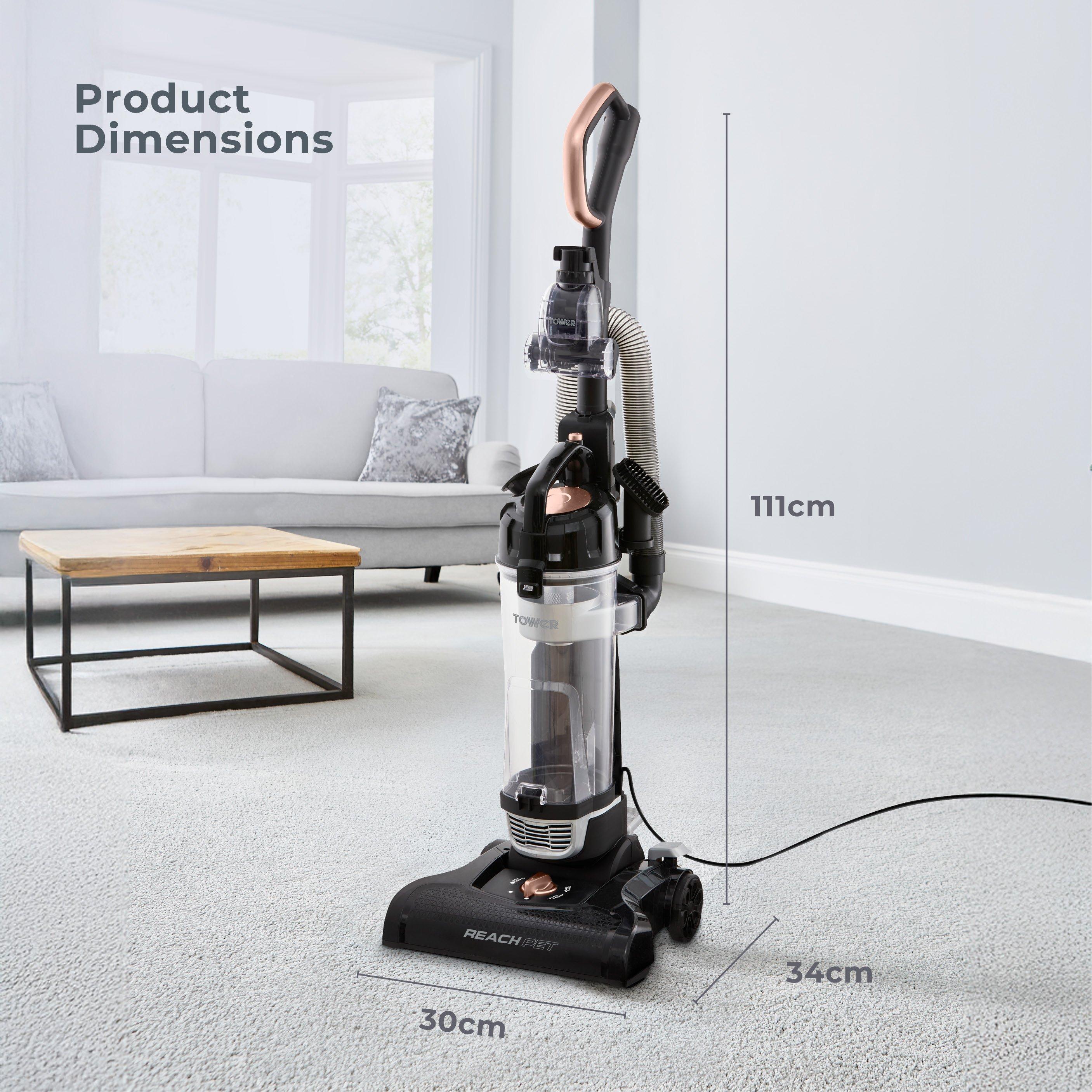Rose Gold - Tower - Tower RXP30PET Reach Bagless Upright Vacuum Cleaner Cyclonic Technology Blush Gold T108001BLGPET - 6