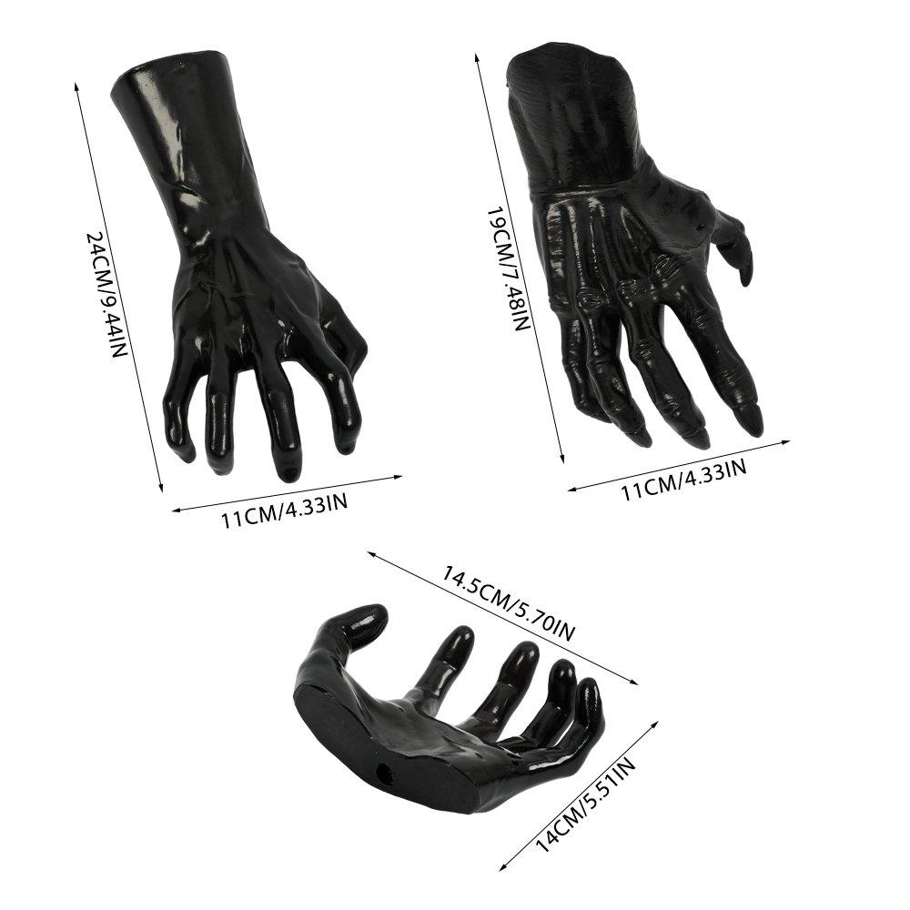 Black - LIFE IDEAS - 3pcs Creepy Reaching Hands with LED Candles - 2