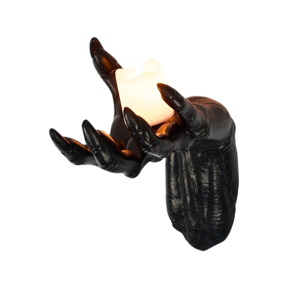 Black - LIFE IDEAS - 3pcs Creepy Reaching Hands with LED Candles - 4
