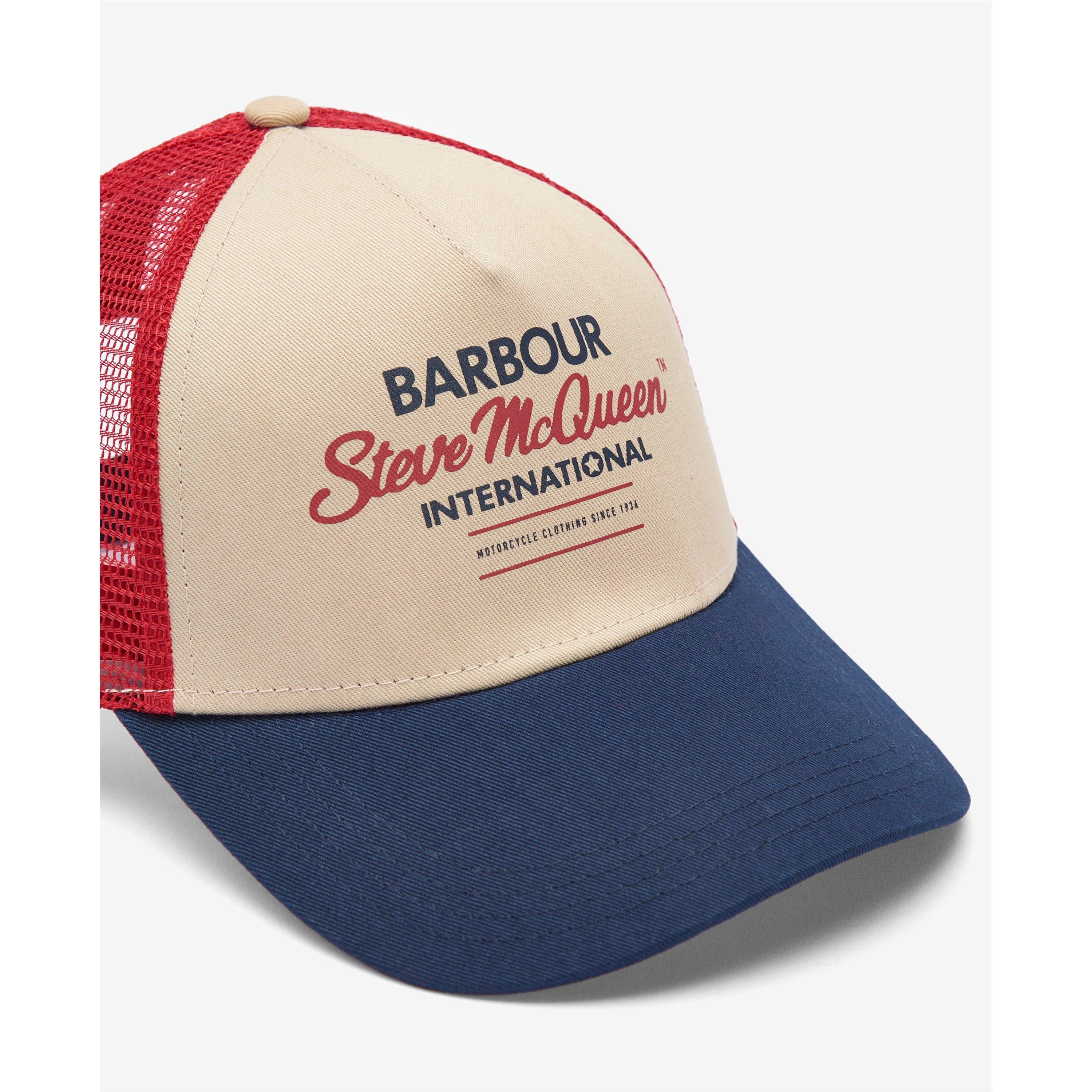 Navy/Red/Stone - Barbour International - Steve McQueen Trucker Cap - 4