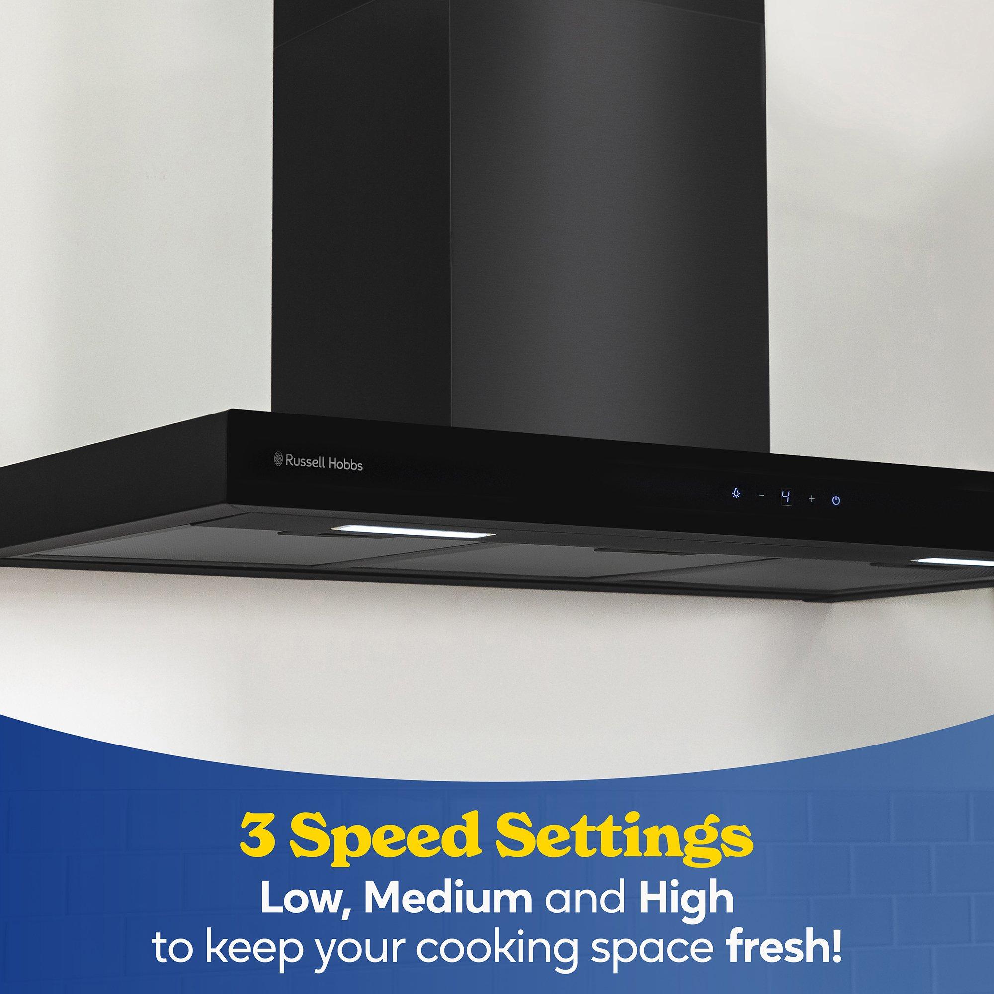 Black - Russell Hobbs - RHGCH903B 90cm T-Shaped Cooker Hood in Black - 5