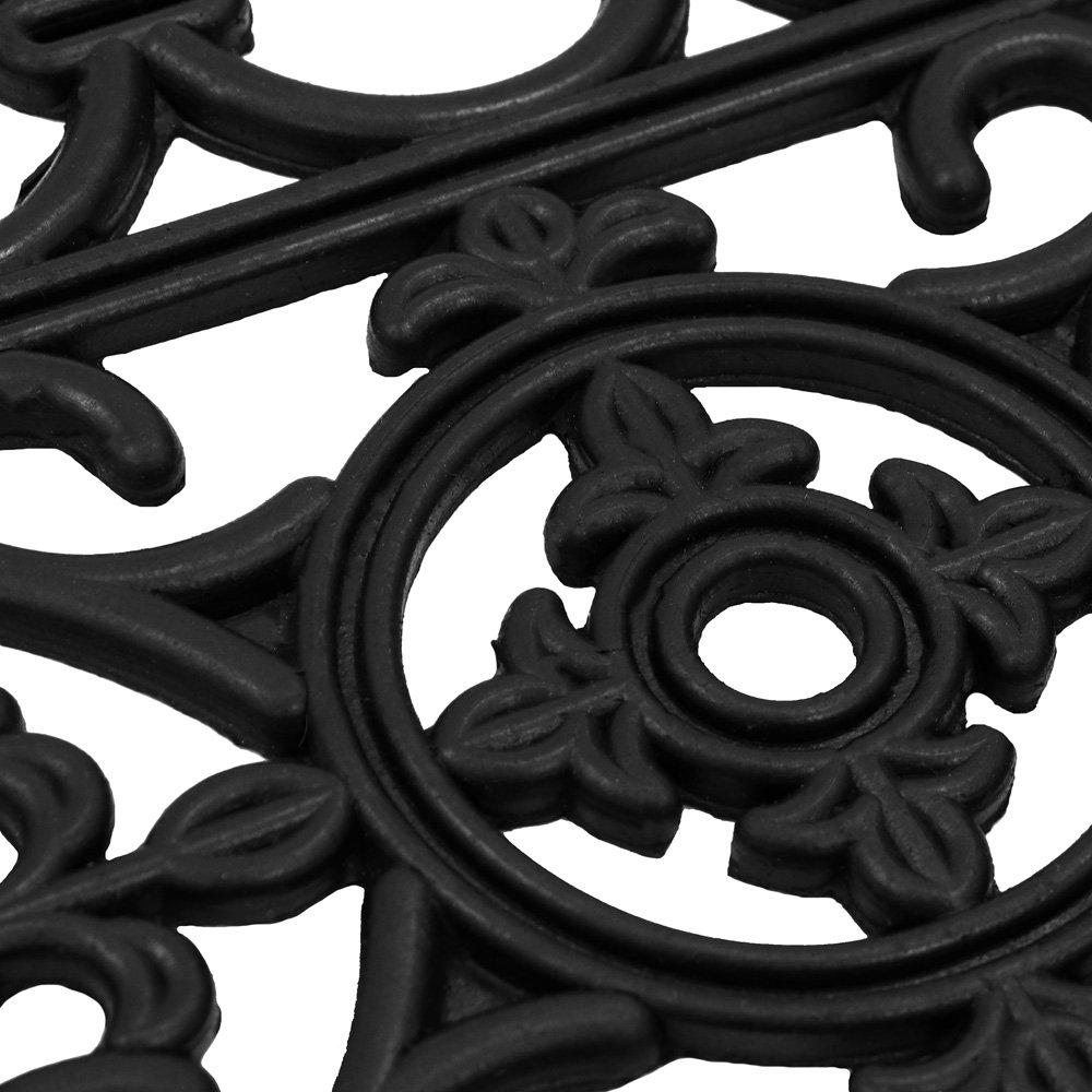 Black - JVL - Lexi Rubber Scraper Doormat - 4