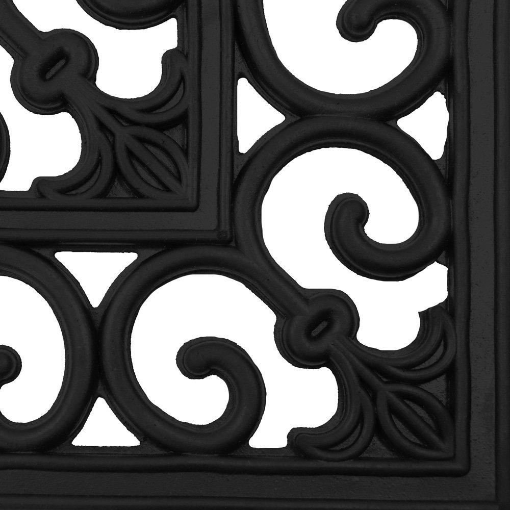 Black - JVL - Lexi Rubber Patio Doormat - 3