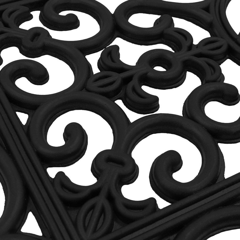 Black - JVL - Lexi Rubber Patio Doormat - 4