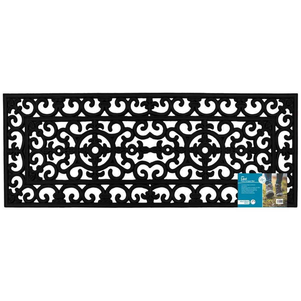 Black - JVL - Lexi Rubber Patio Doormat - 9