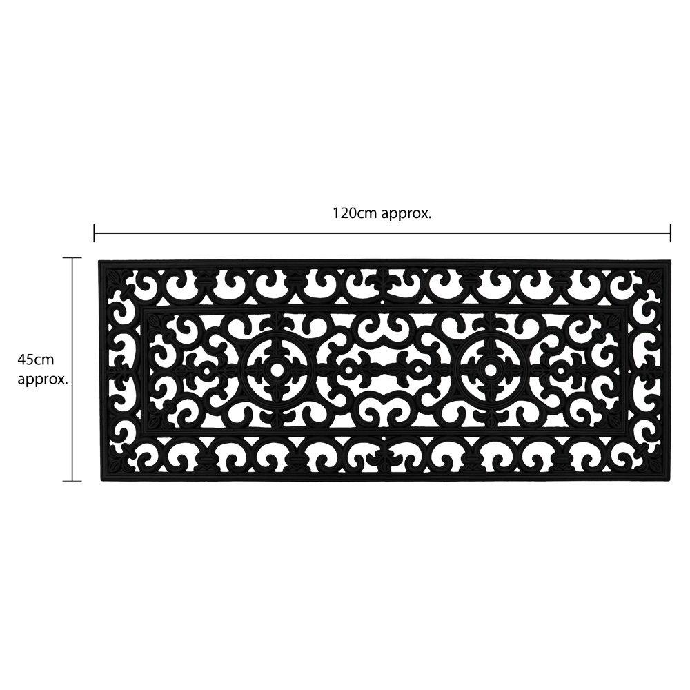 Black - JVL - Lexi Rubber Patio Doormat - 10