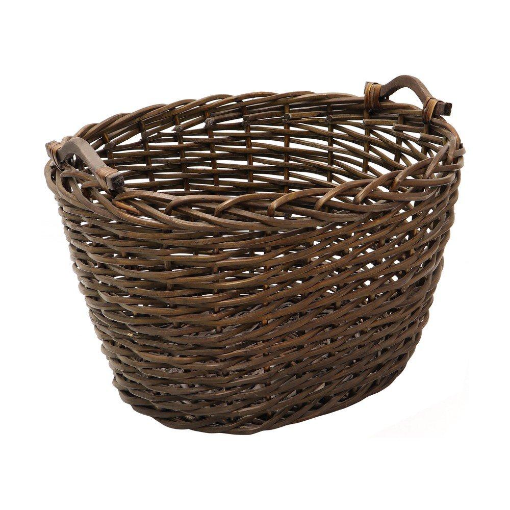 Brown - JVL - Oval Tapered Log Baskets with Handles - 1