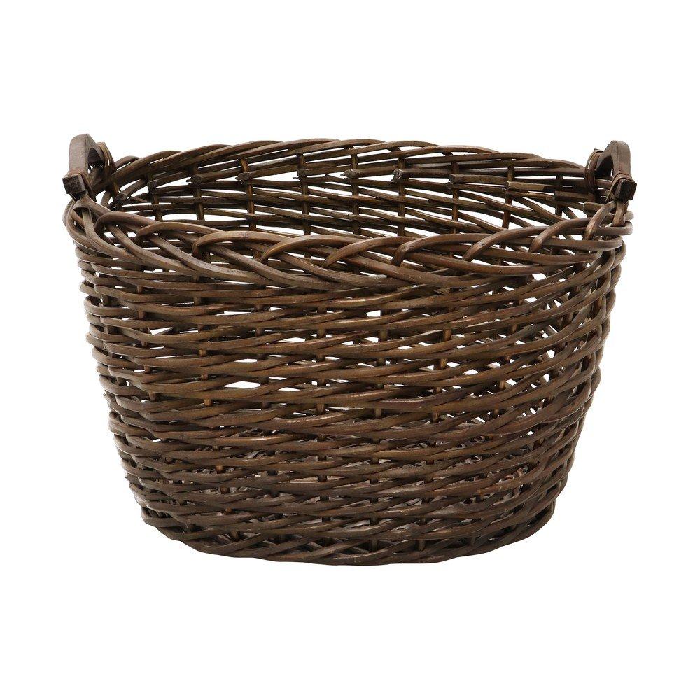 Brown - JVL - Oval Tapered Log Baskets with Handles - 2