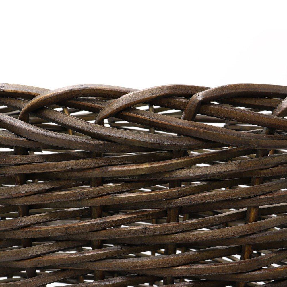 Brown - JVL - Oval Tapered Log Baskets with Handles - 4