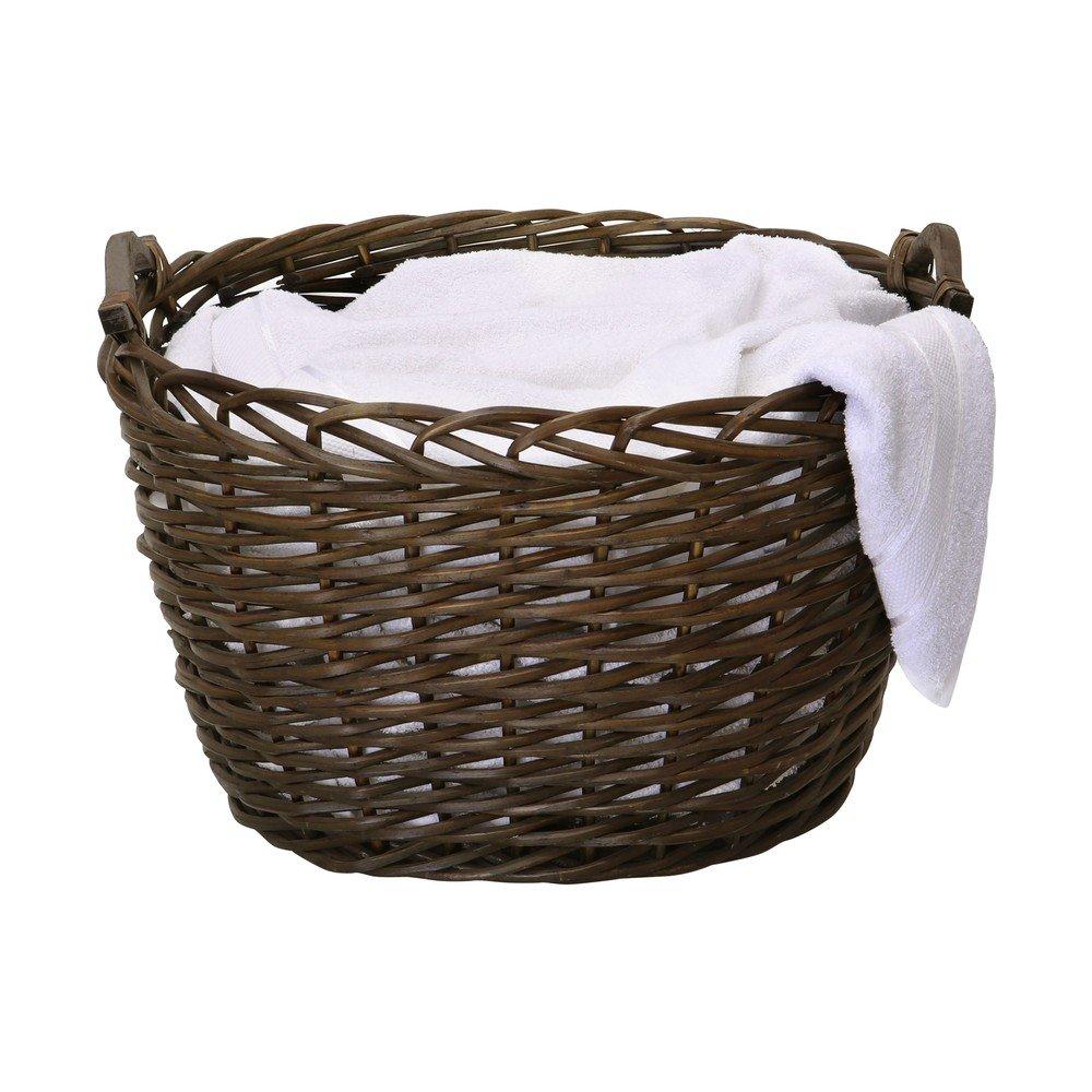 Brown - JVL - Oval Tapered Log Baskets with Handles - 6