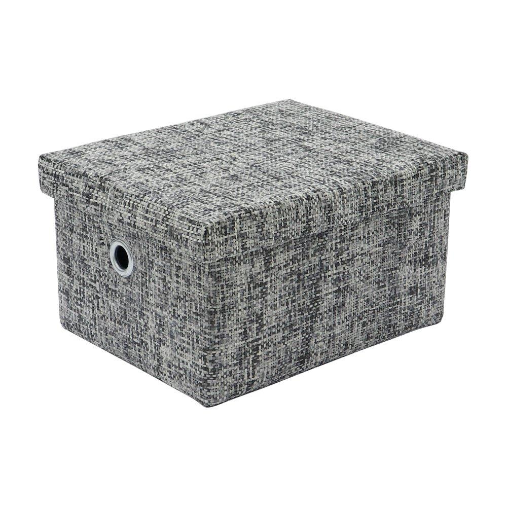 Grey - JVL - Urban Set of 3 Lidded Rectangular Storage Boxes - 3