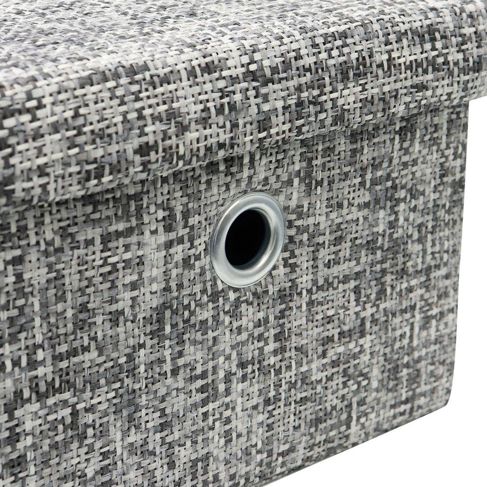 Grey - JVL - Urban Set of 3 Lidded Rectangular Storage Boxes - 5