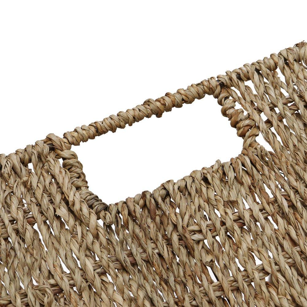 Natural - JVL - Seagrass Set Of 3 Rectangular Storage Baskets - 4