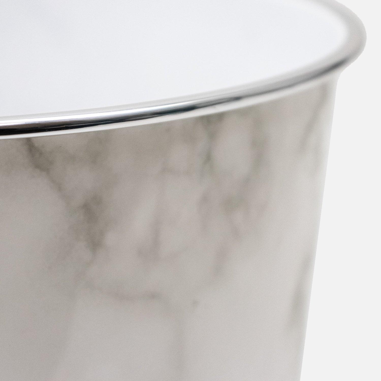 Grey - JVL - Marble Plastic Waste Paper Bin Twin Pack - 4