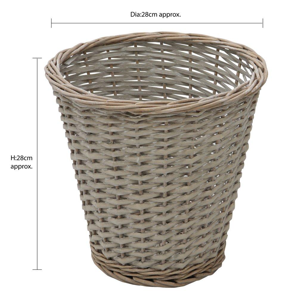 Grey - JVL - Arianna Set of 4 Round Willow Basket - 13