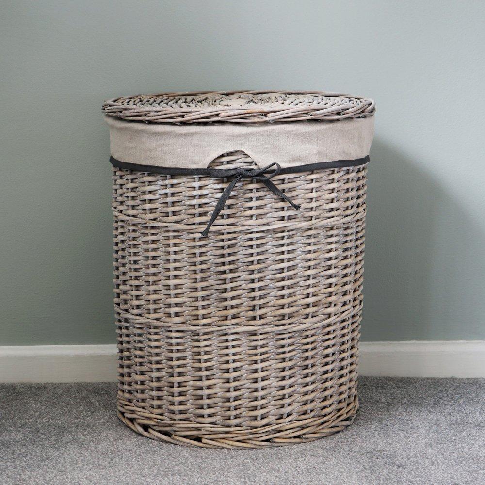 Grey - JVL - Arianna Set of 4 Round Willow Basket - 3