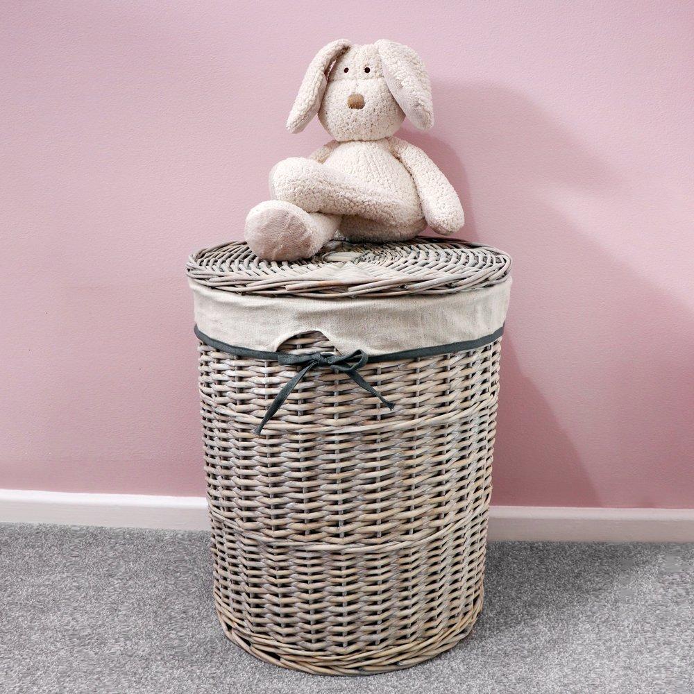 Grey - JVL - Arianna Set of 4 Round Willow Basket - 4
