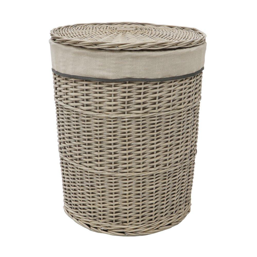 Grey - JVL - Arianna Set of 4 Round Willow Basket - 7