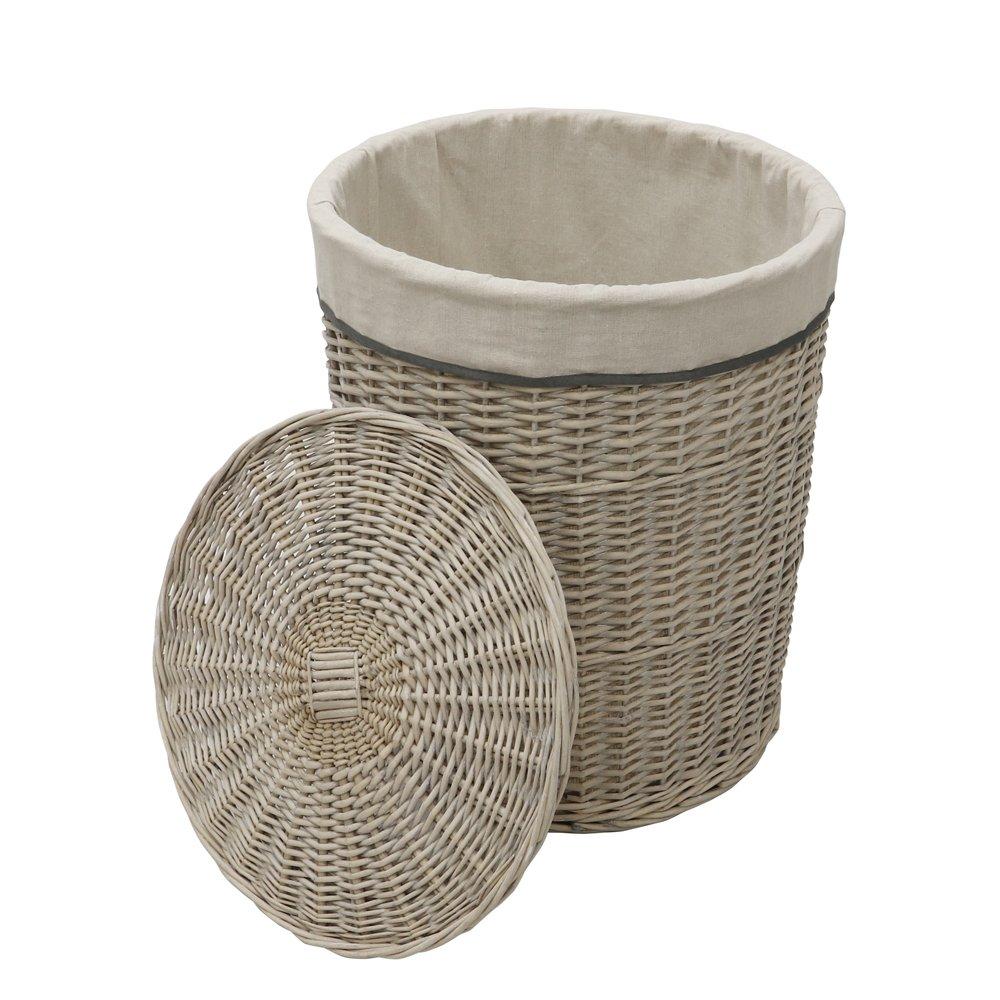Grey - JVL - Arianna Set of 4 Round Willow Basket - 8
