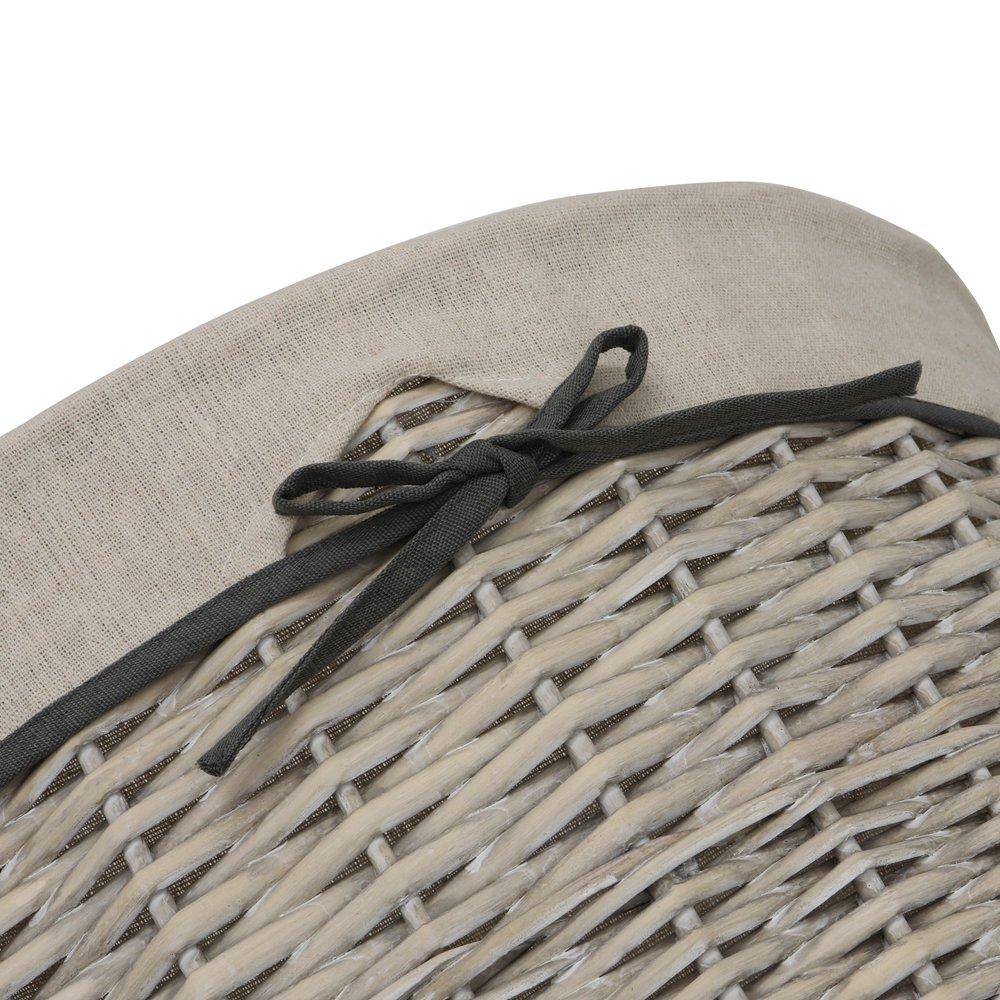 Grey - JVL - Arianna Set of 4 Round Willow Basket - 9