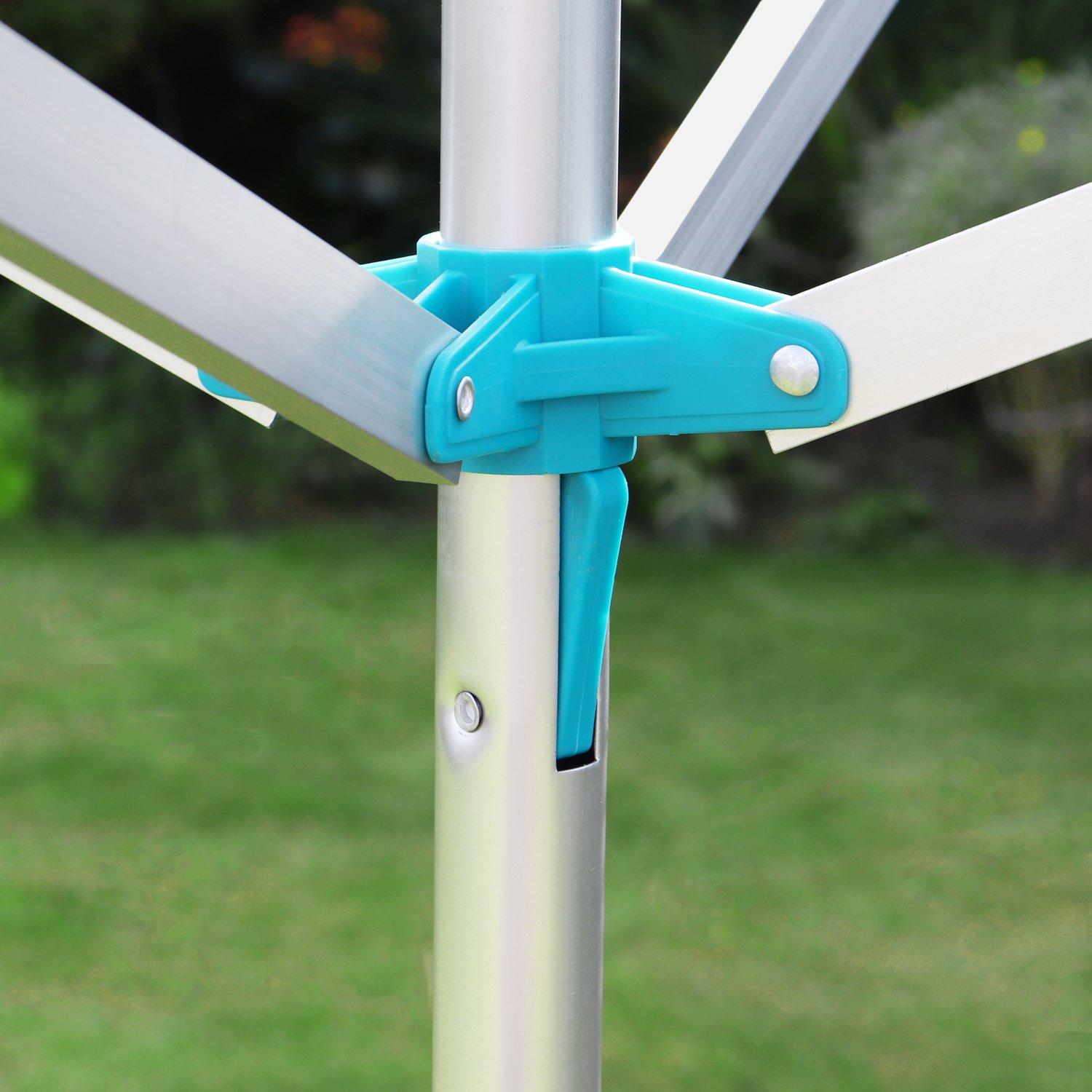 Silver - JVL - 4 Arm Portabel Rotary Airer 16M - 5