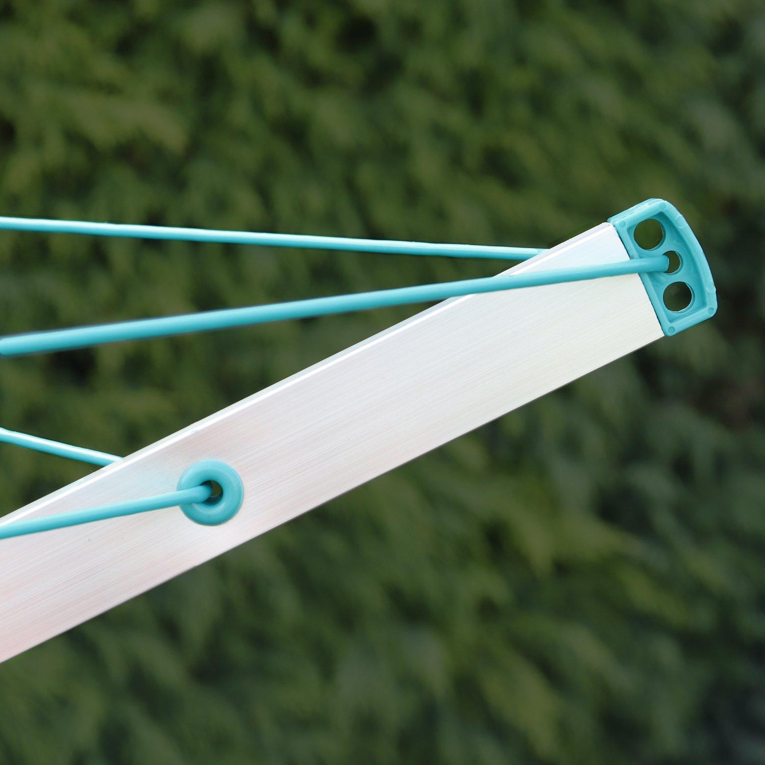 Silver - JVL - 4 Arm Portabel Rotary Airer 16M - 6