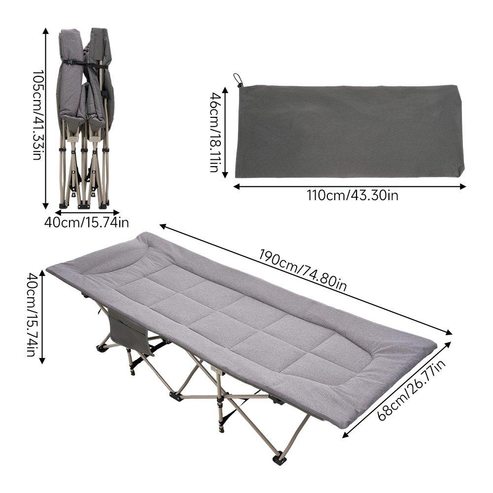 Light Grey - Breeins - Portable Folding Camping bed - 2