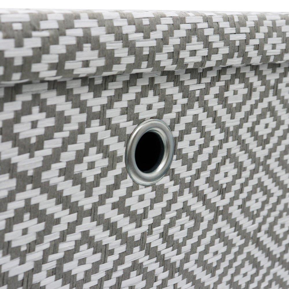 Grey - JVL - Argyle Foldable Paper Storage Box - 4