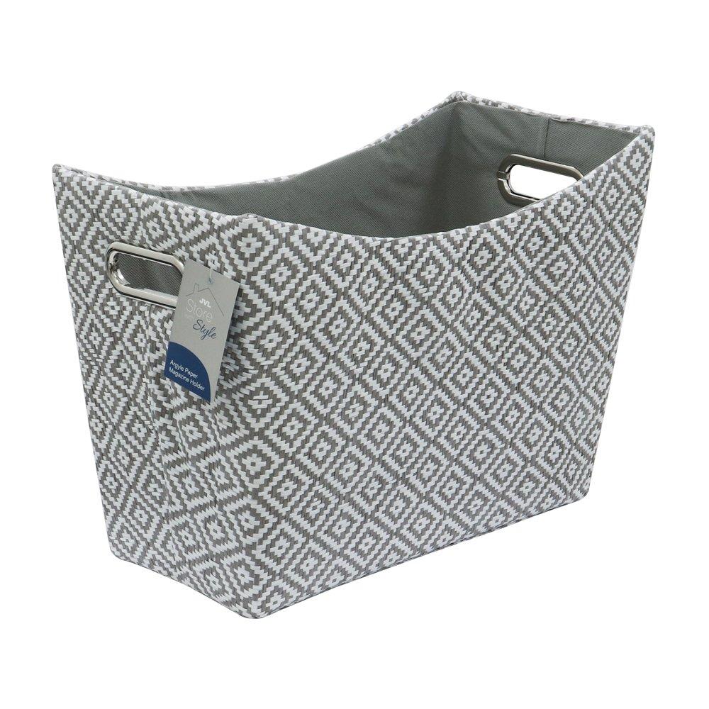 Grey - JVL - Argyle Paper Magazine Holder - 5