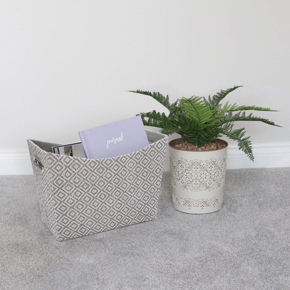 Grey - JVL - Argyle Paper Magazine Holder - 6