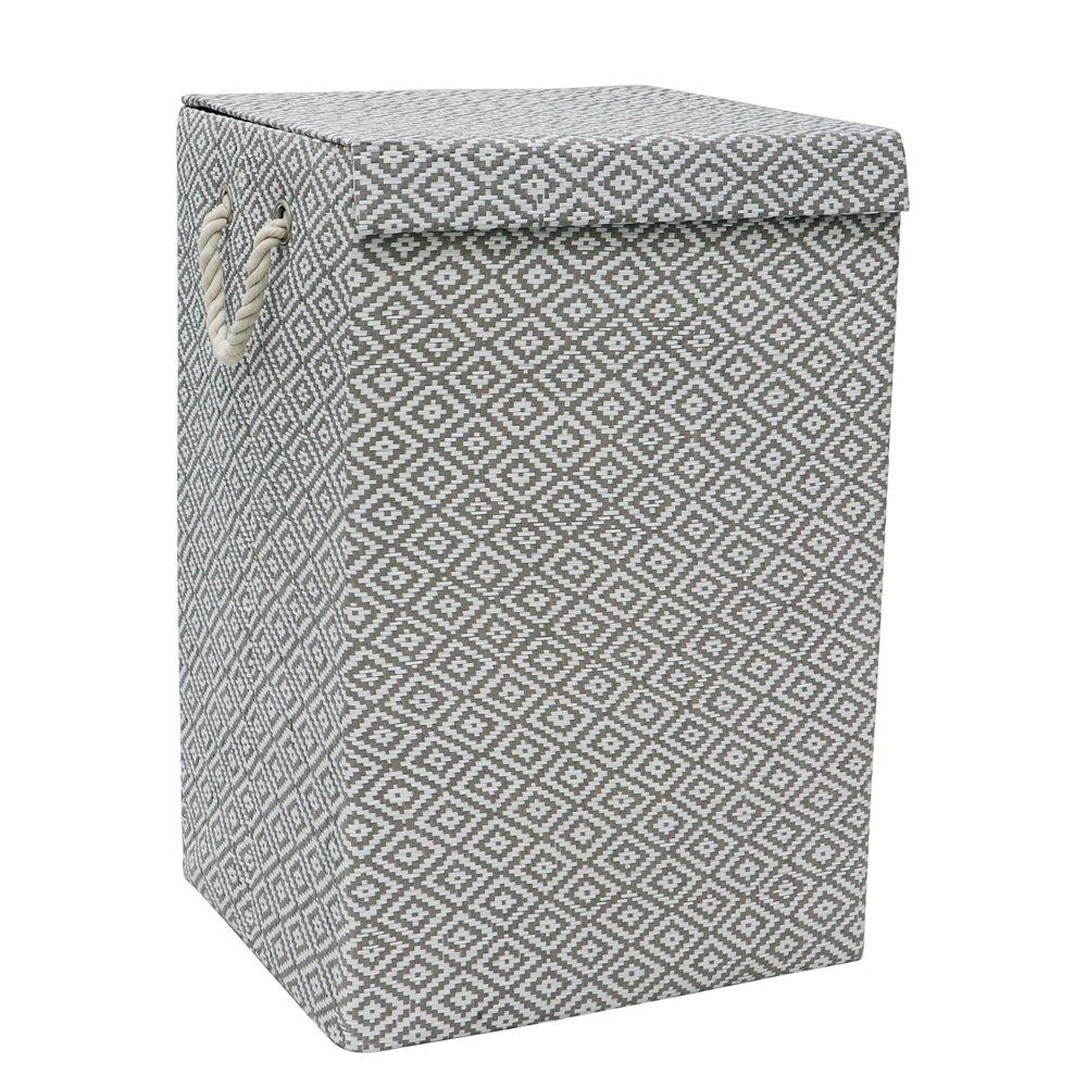 Grey - JVL - Argyle Foldable Paper Laundry Hamper - 1