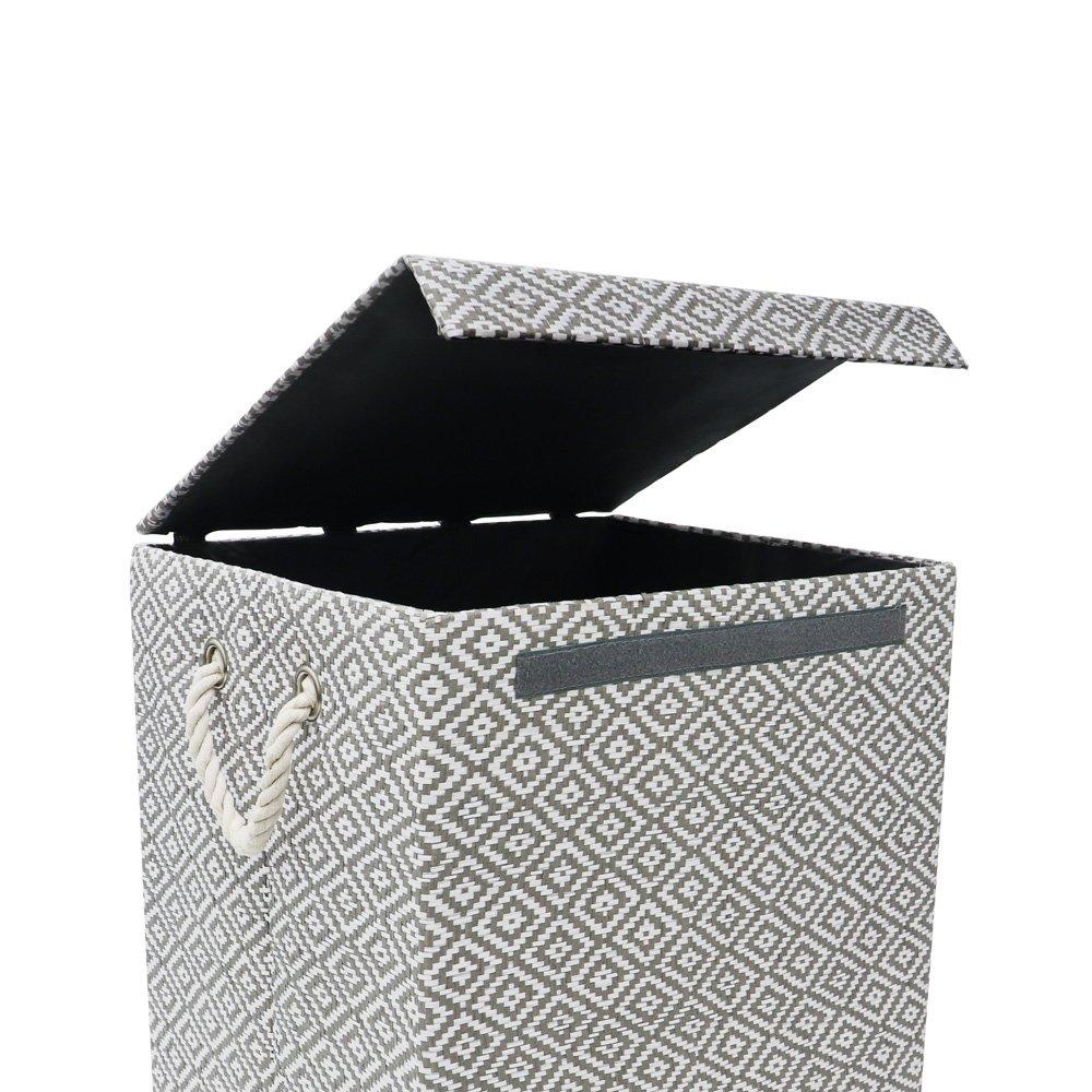 Grey - JVL - Argyle Foldable Paper Laundry Hamper - 2