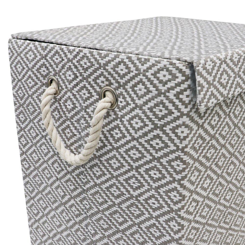 Grey - JVL - Argyle Foldable Paper Laundry Hamper - 3