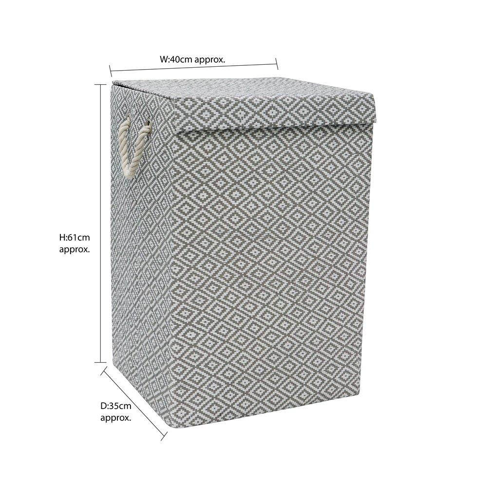 Grey - JVL - Argyle Foldable Paper Laundry Hamper - 8