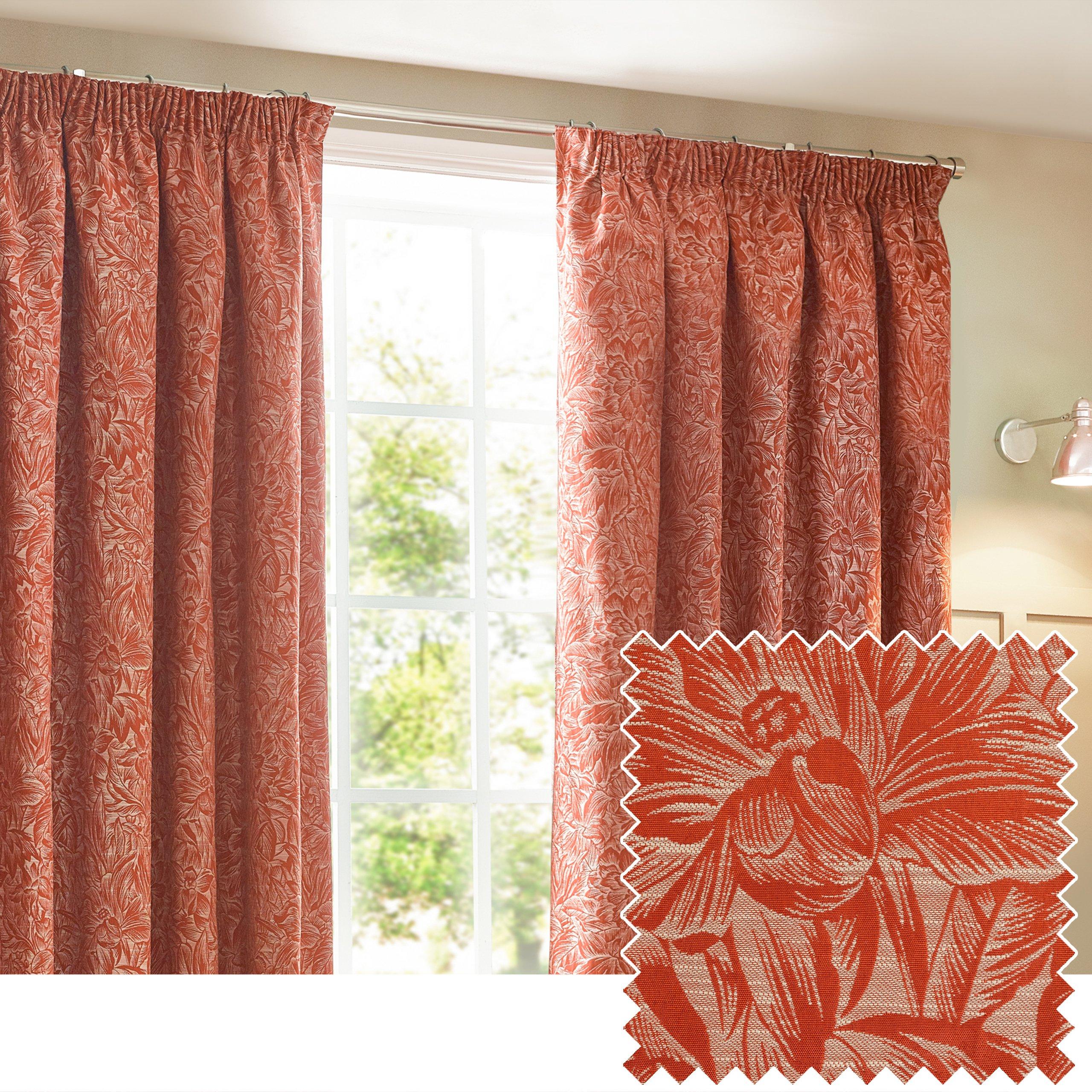 Brick - Wylder - Grantley Jacquard Pencil Pleat Curtains - 6