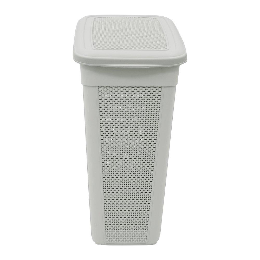 Grey - JVL - Droplette 43L Slim Laundry Basket - 2