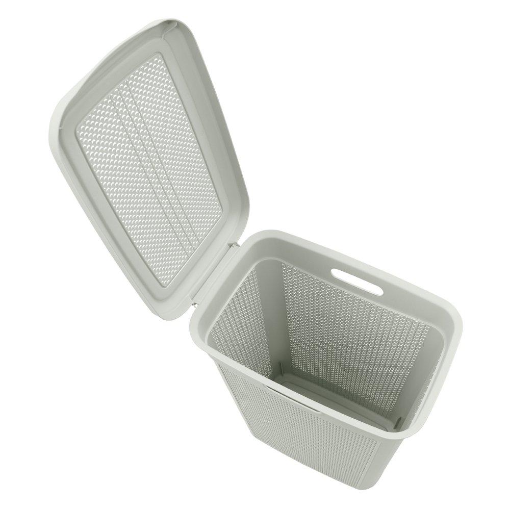 Grey - JVL - Droplette 43L Slim Laundry Basket - 5