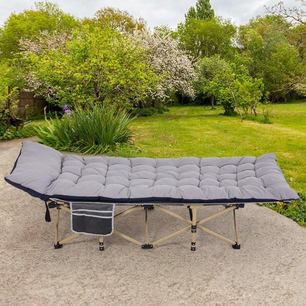Grey - Breeins - Foldable Camping Bed with Mattress - 13