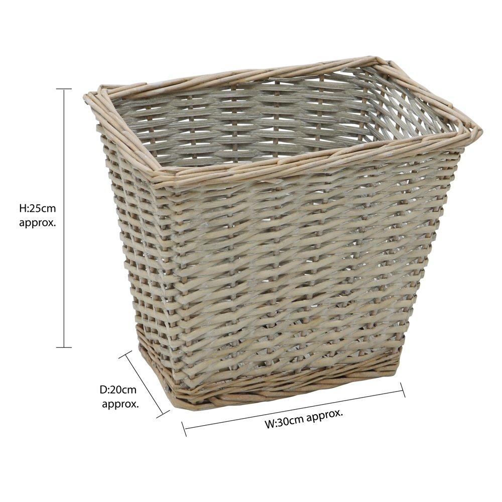 Grey - JVL - Arianna Set of 4 Rectangular Willow Basket - 11