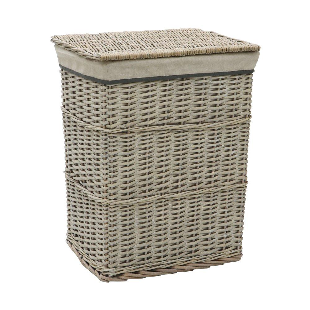 Grey - JVL - Arianna Set of 4 Rectangular Willow Basket - 5