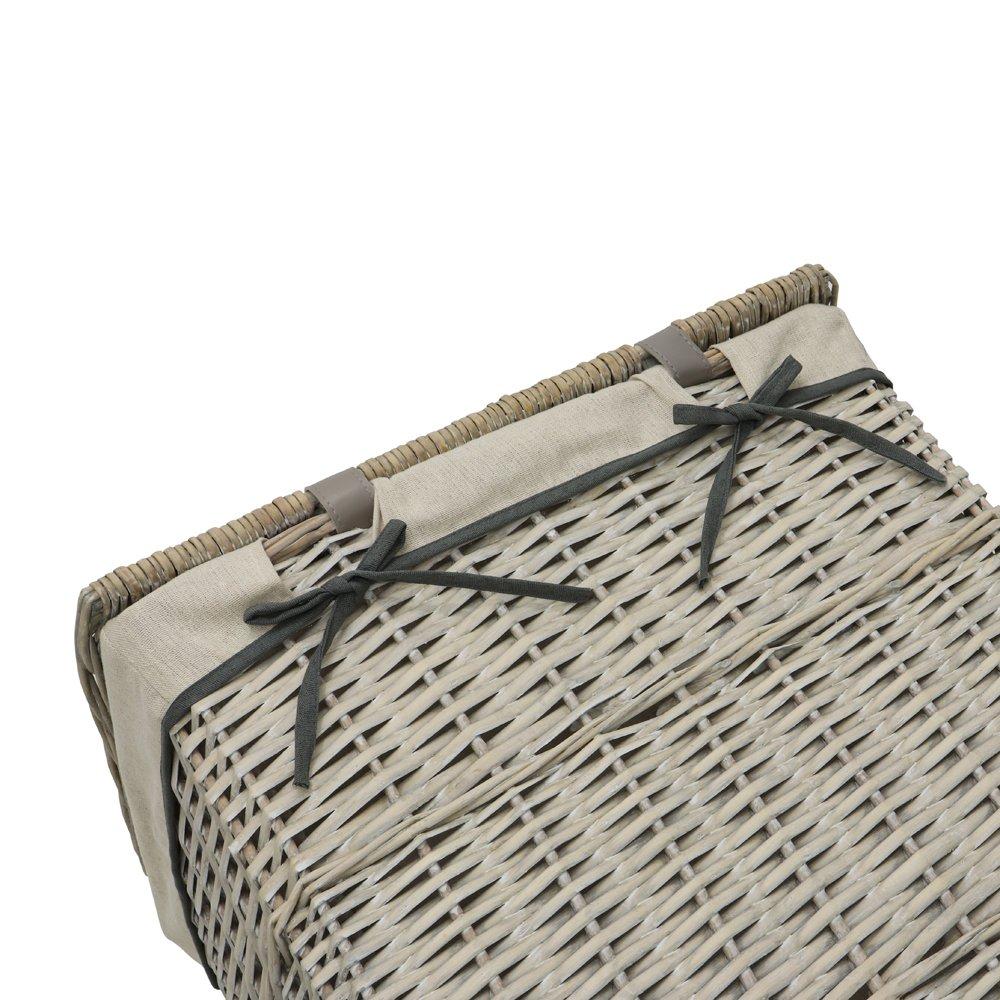 Grey - JVL - Arianna Set of 4 Rectangular Willow Basket - 7