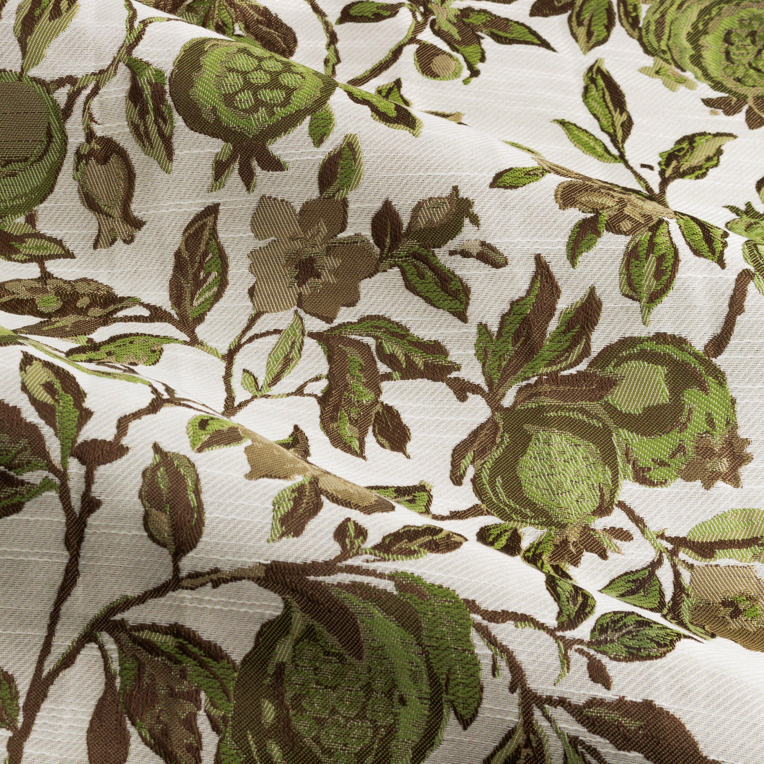 Green - Wylder - Pomegranate Floral Jacquard Pencil Pleat Curtains - 4