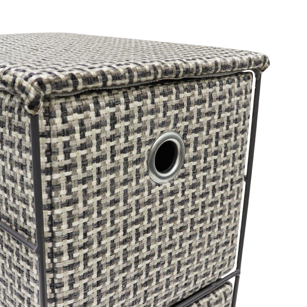 Grey - JVL - Silva 4 Drawer Narrow Fabric Storage Tower - 3