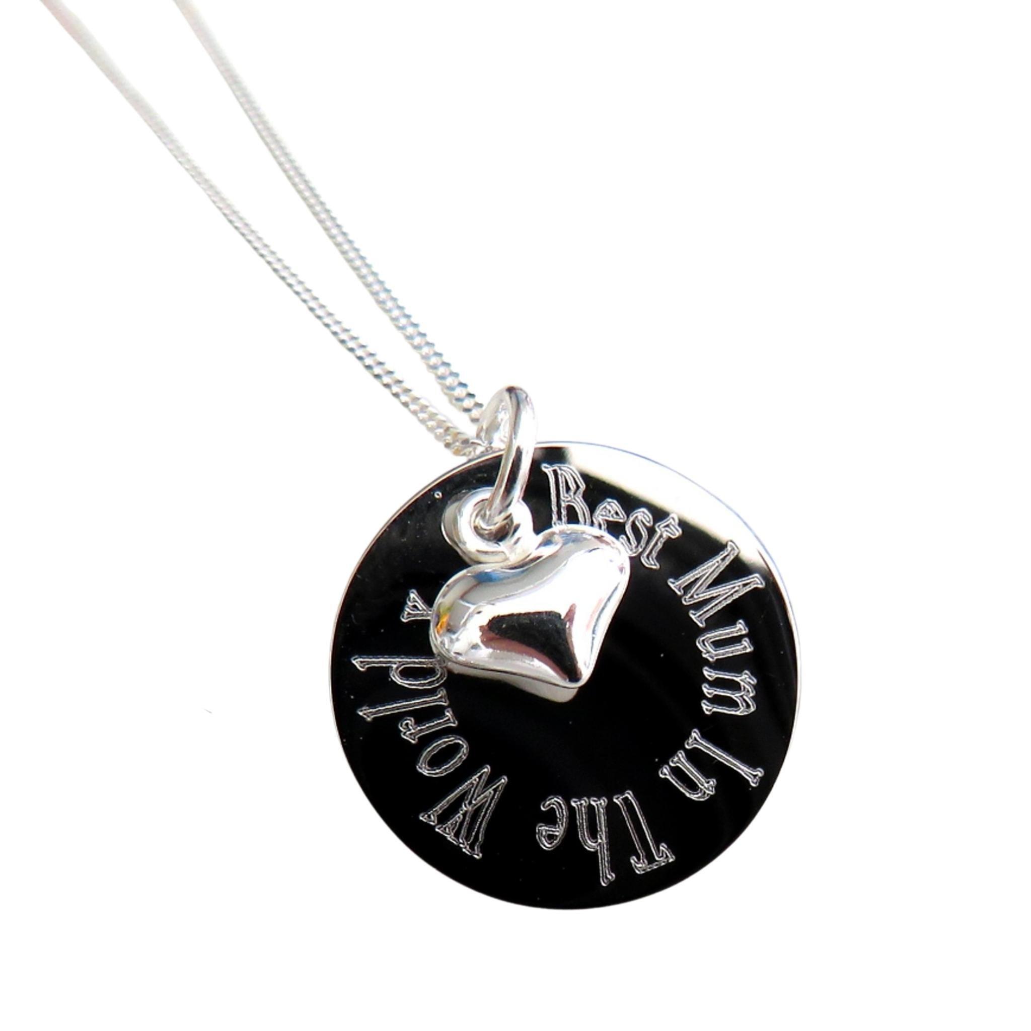 Silver - Aye Do Gifts - Best Mum In The World Heart Charm Necklace 7738-1E - 1