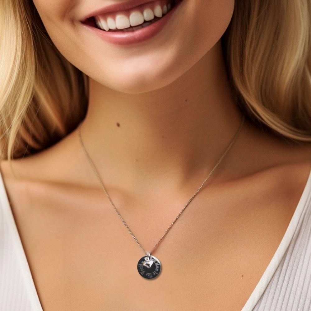 Silver - Aye Do Gifts - Best Mum In The World Heart Charm Necklace 7738-1E - 2