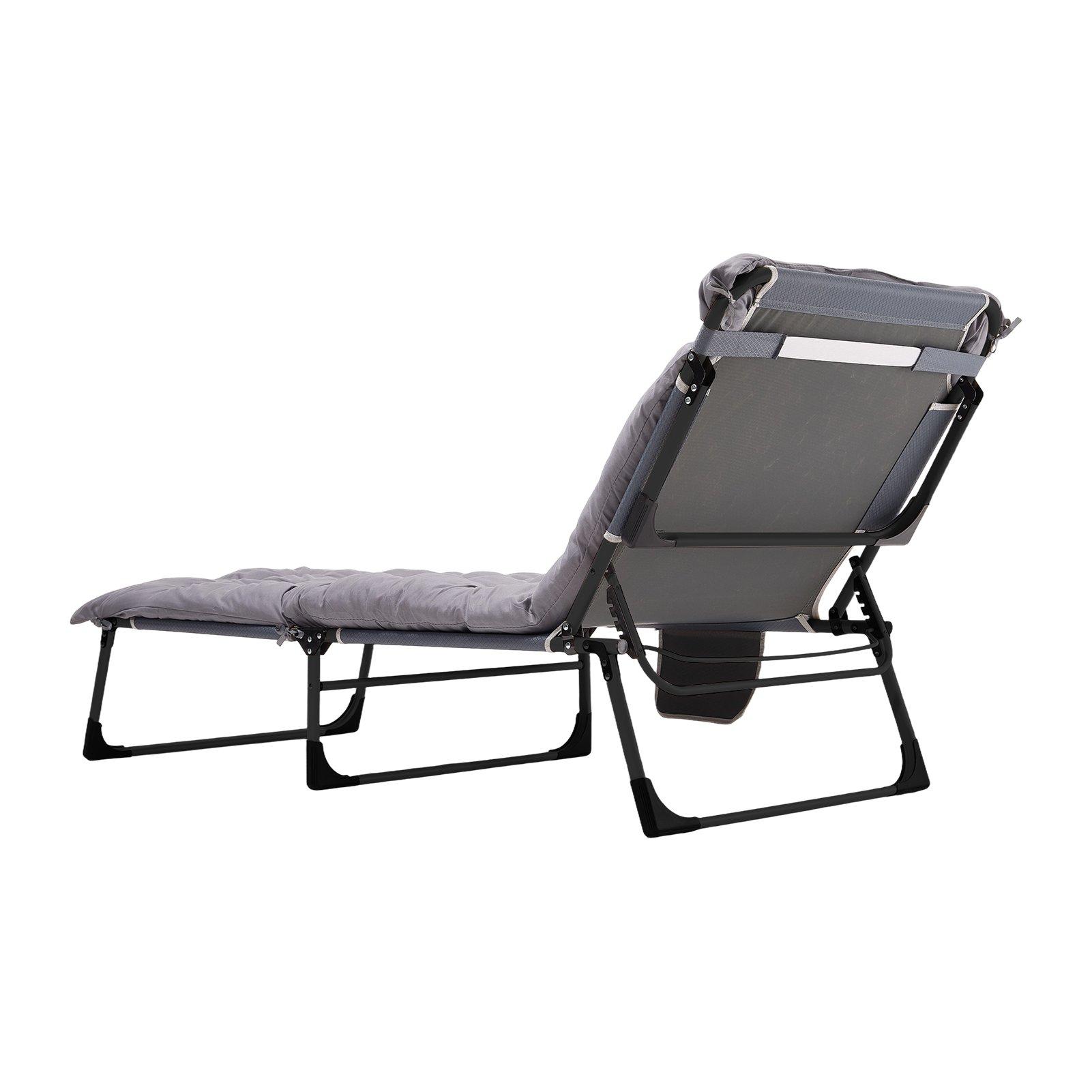 Grey - Breeins - Foldable Camping Bed with Adjustable Backrest - 3
